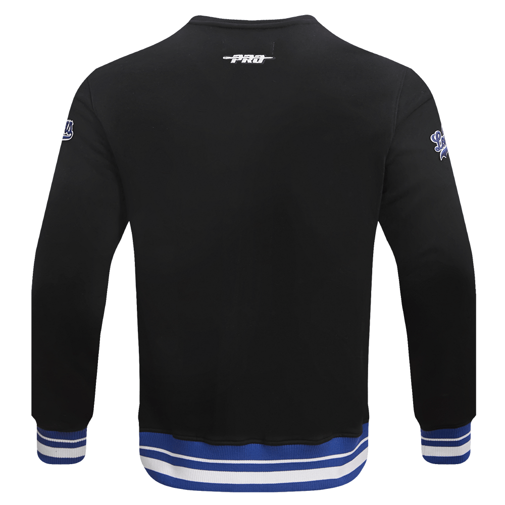 MLB LOS ANGELES DODGERS MASHUP MEN'S RIB CREWNECK (BLACK/DODGER BLUE)