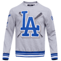 MLB LOS ANGELES DODGERS MASHUP MEN'S RIB CREWNECK (HEATHER GREY/DODGER BLUE)