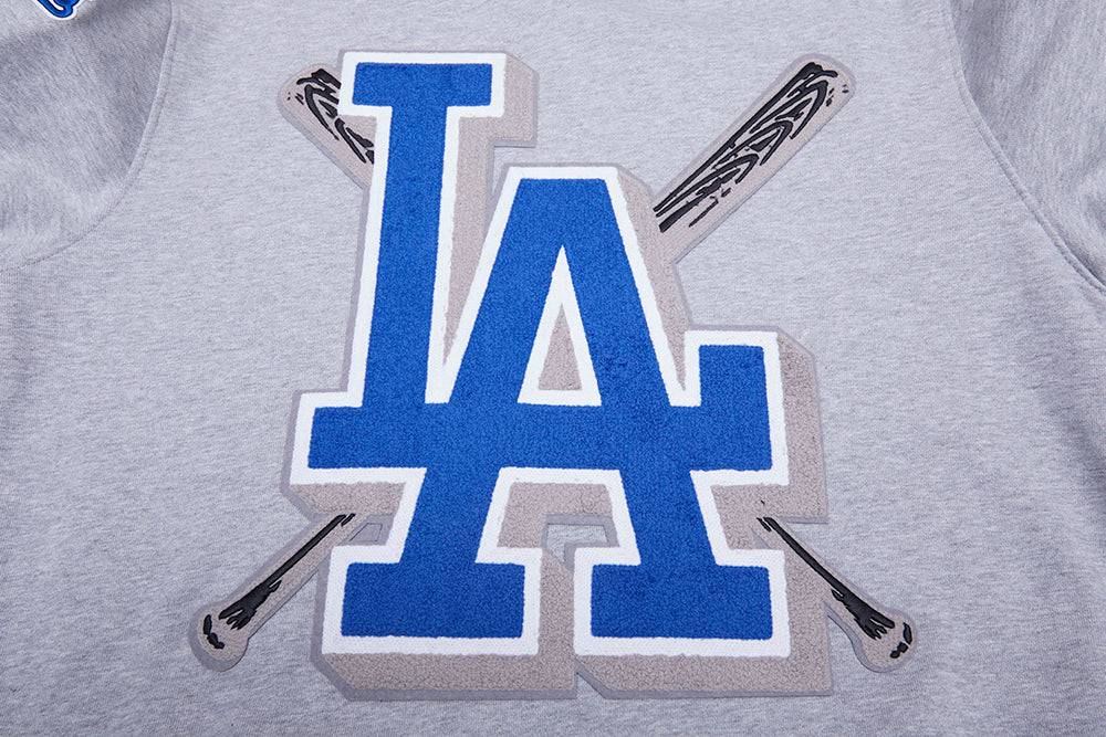 MLB LOS ANGELES DODGERS MASHUP MEN'S RIB CREWNECK (HEATHER GREY/DODGER BLUE)
