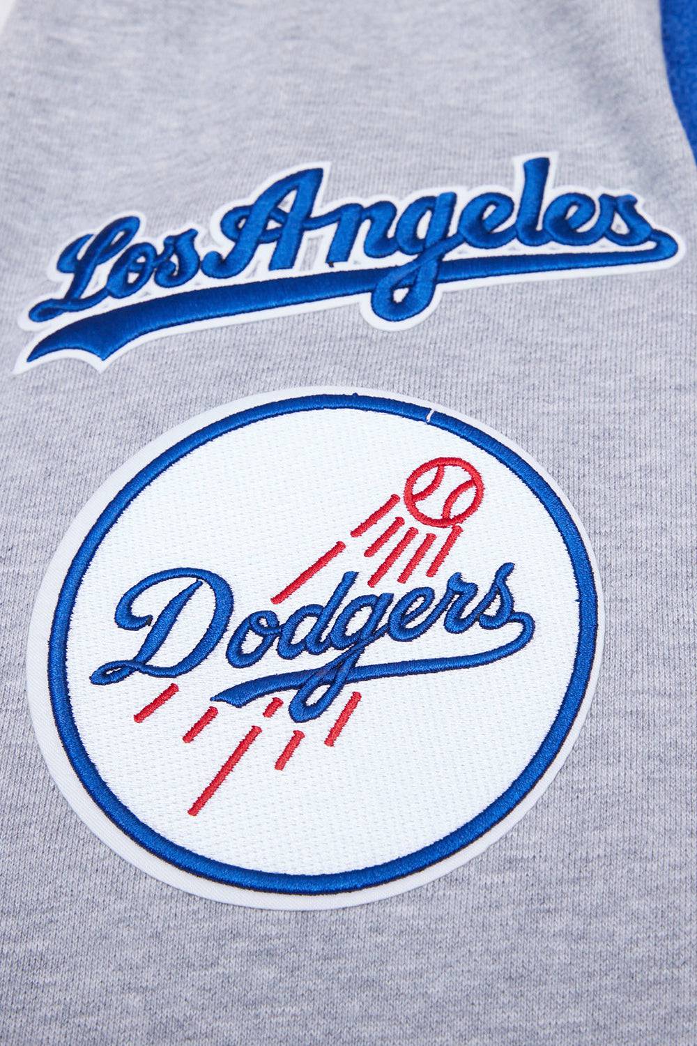 MLB LOS ANGELES DODGERS MASHUP MEN'S RIB CREWNECK (HEATHER GREY/DODGER BLUE)