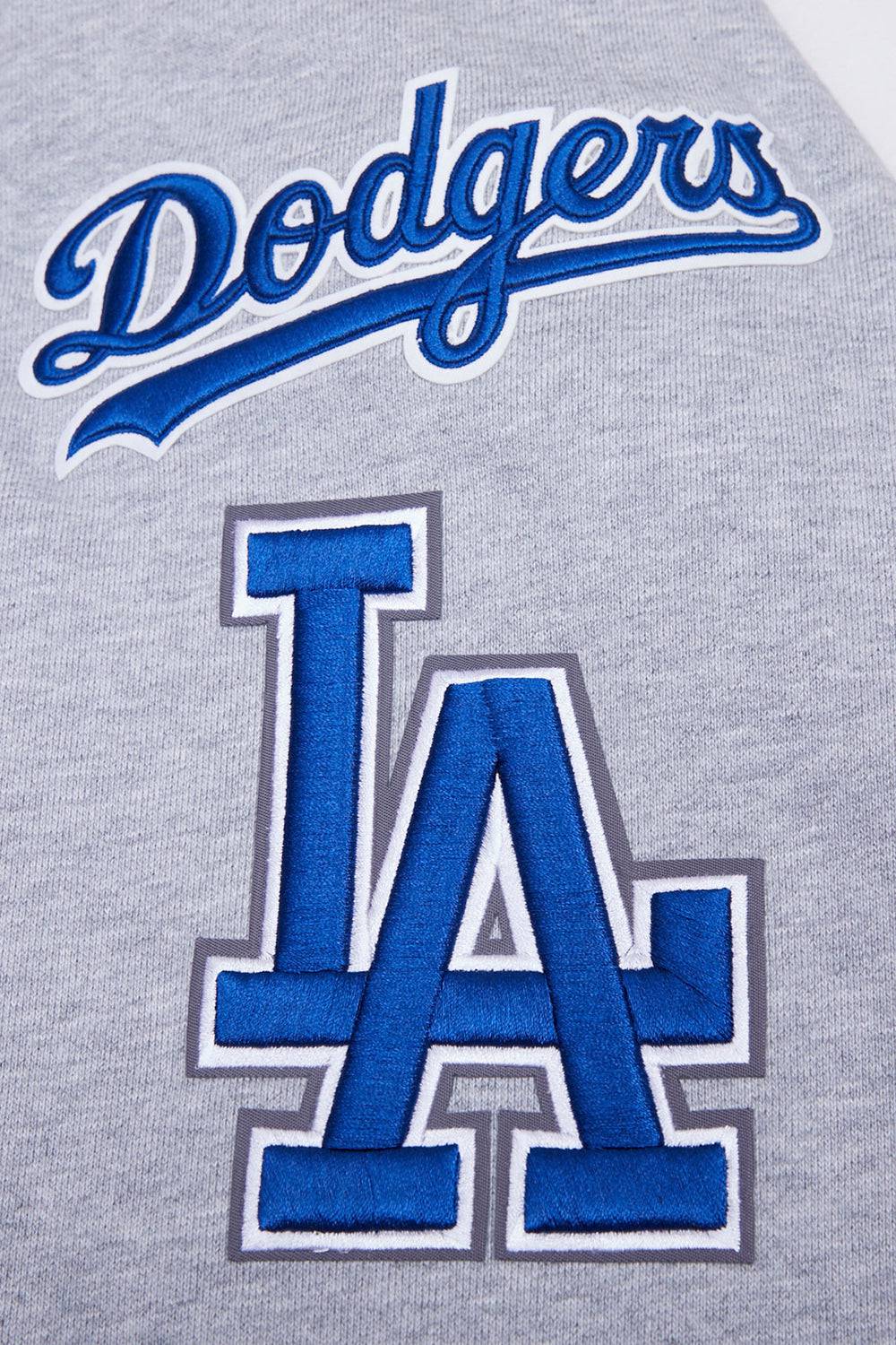 MLB LOS ANGELES DODGERS MASHUP MEN'S RIB CREWNECK (HEATHER GREY/DODGER BLUE)