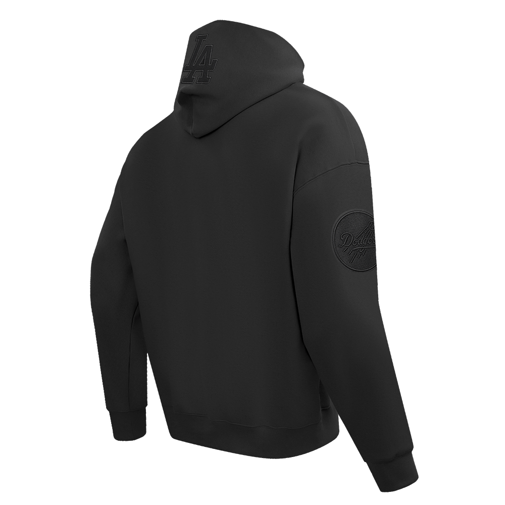 MLB LOS ANGELES DODGERS NEUTRAL DROP SHOULDER MEN'S PULLOVER HOODIE (BLACK)