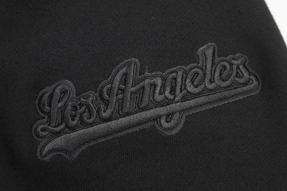 MLB LOS ANGELES DODGERS NEUTRAL DROP SHOULDER MEN'S PULLOVER HOODIE (BLACK)