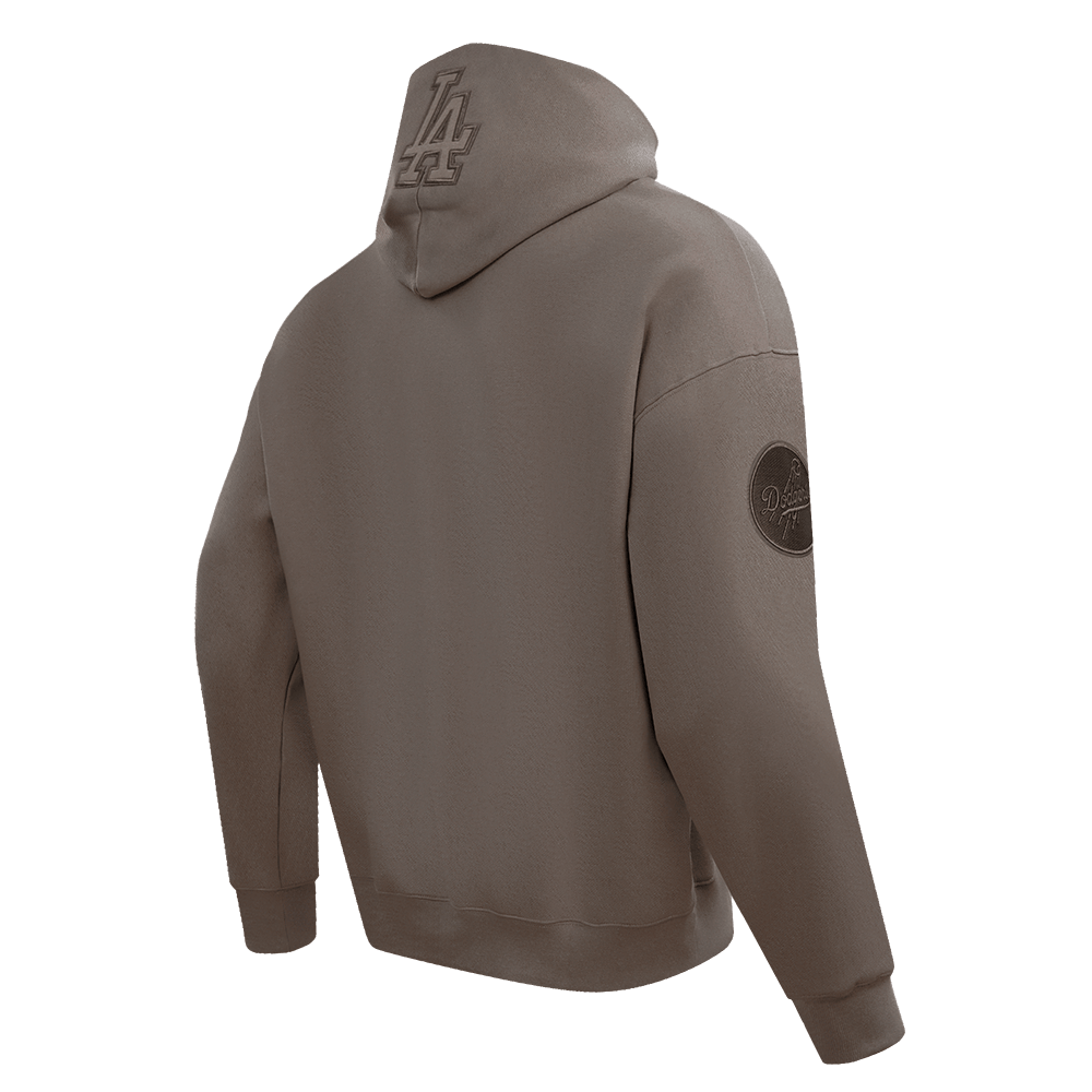 MLB LOS ANGELES DODGERS NEUTRAL DROP SHOULDER MEN'S PULLOVER HOODIE (DARK TAUPE)