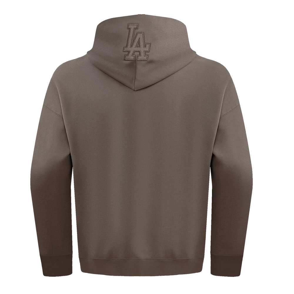 MLB LOS ANGELES DODGERS NEUTRAL DROP SHOULDER MEN'S PULLOVER HOODIE (DARK TAUPE)