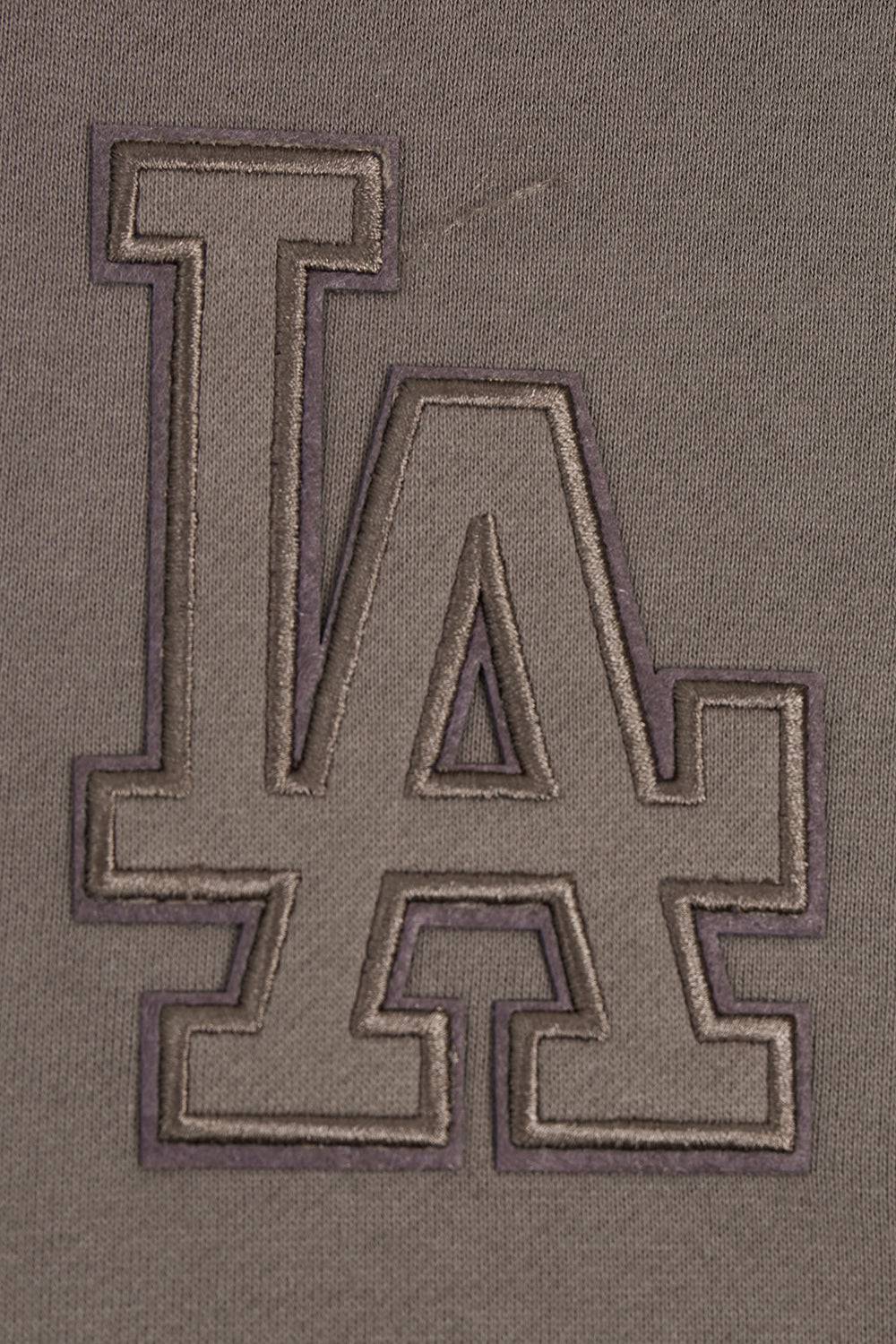 MLB LOS ANGELES DODGERS NEUTRAL DROP SHOULDER MEN'S PULLOVER HOODIE (DARK TAUPE)