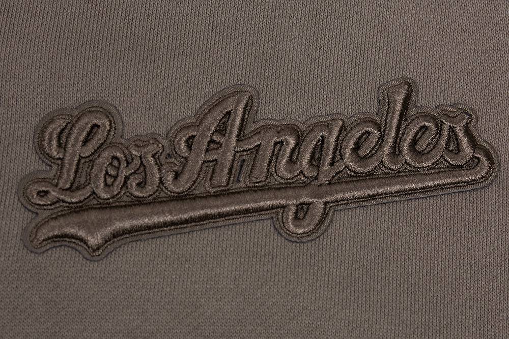 MLB LOS ANGELES DODGERS NEUTRAL DROP SHOULDER MEN'S PULLOVER HOODIE (DARK TAUPE)