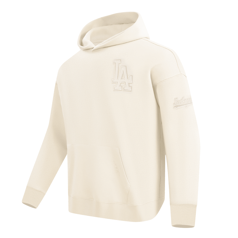 MLB LOS ANGELES DODGERS NEUTRAL DROP SHOULDER FLEECE PULLOVER HOODIE (EGGSHELL)