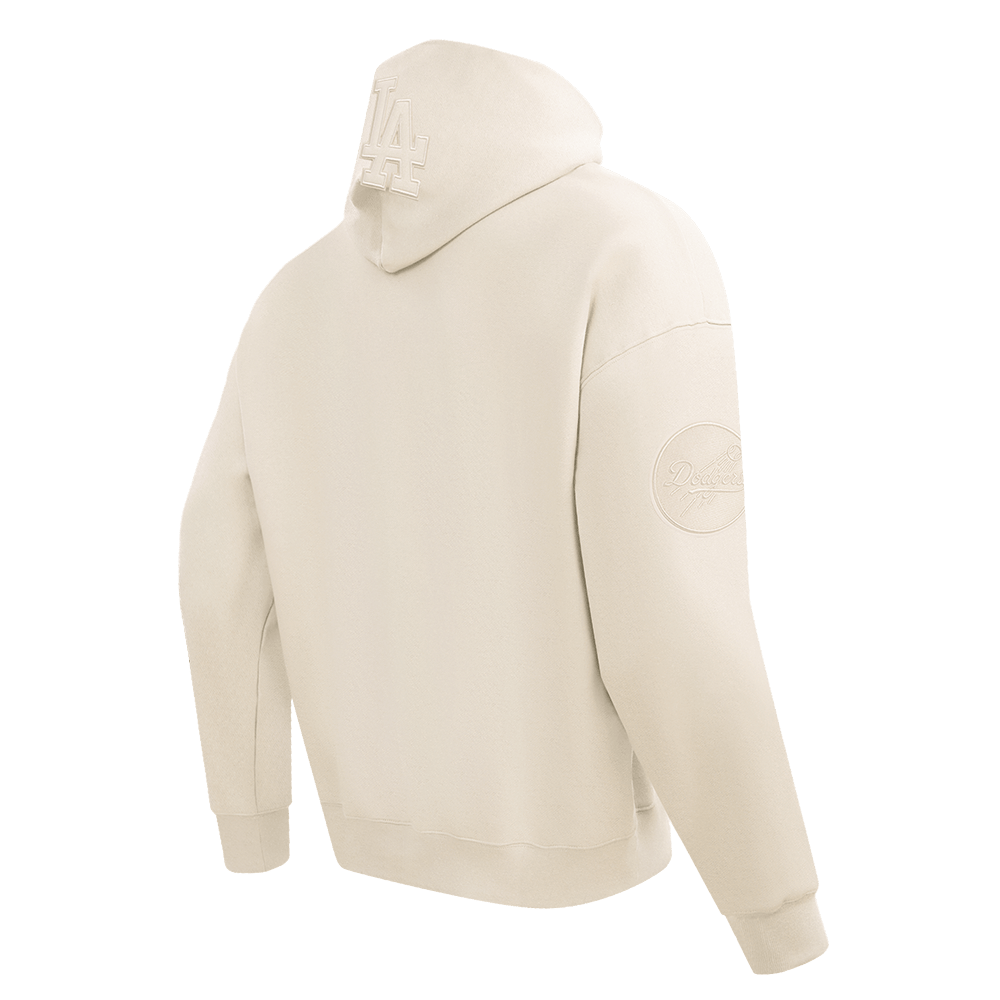 MLB LOS ANGELES DODGERS NEUTRAL DROP SHOULDER FLEECE PULLOVER HOODIE (EGGSHELL)