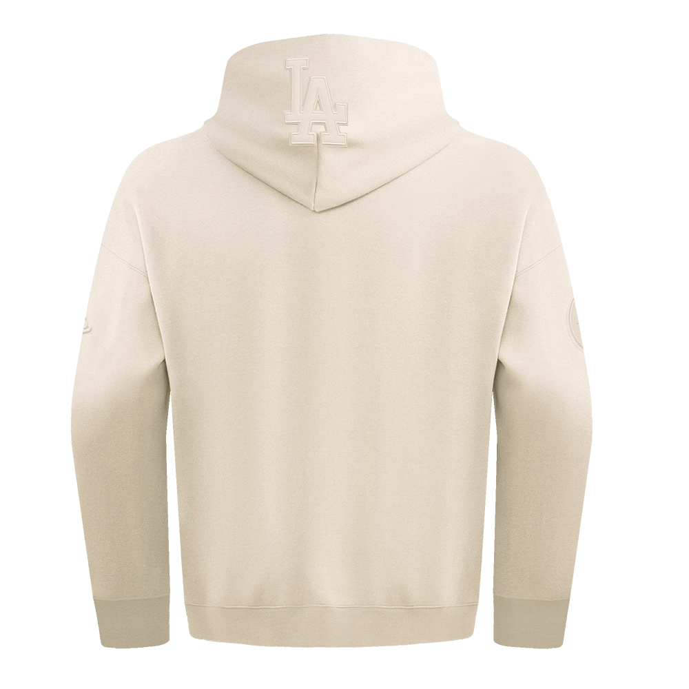 MLB LOS ANGELES DODGERS NEUTRAL DROP SHOULDER FLEECE PULLOVER HOODIE (EGGSHELL)