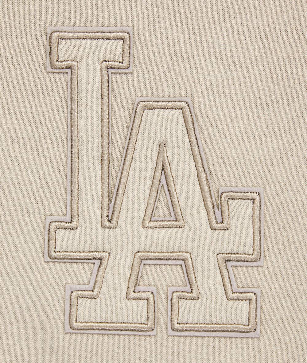 MLB LOS ANGELES DODGERS NEUTRAL DROP SHOULDER MEN'S PULLOVER HOODIE (TAUPE)