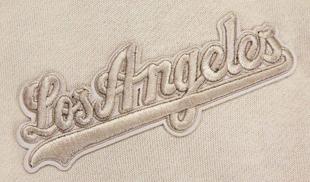 MLB LOS ANGELES DODGERS NEUTRAL DROP SHOULDER MEN'S PULLOVER HOODIE (TAUPE)