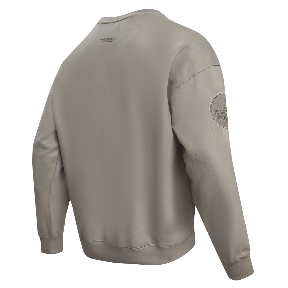 MLB LOS ANGELES DODGERS NEUTRAL DROP SHOULDER FLEECE CREWNECK (TAUPE)