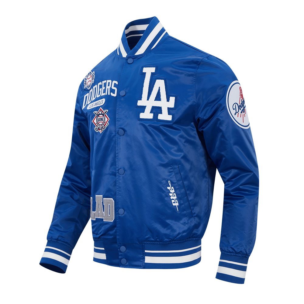 MLB LOS ANGELES DODGERS LETTERMAN MEN'S SATIN JACKET (DODGER BLUE)