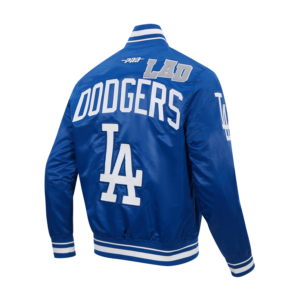 MLB LOS ANGELES DODGERS LETTERMAN MEN'S SATIN JACKET (DODGER BLUE)