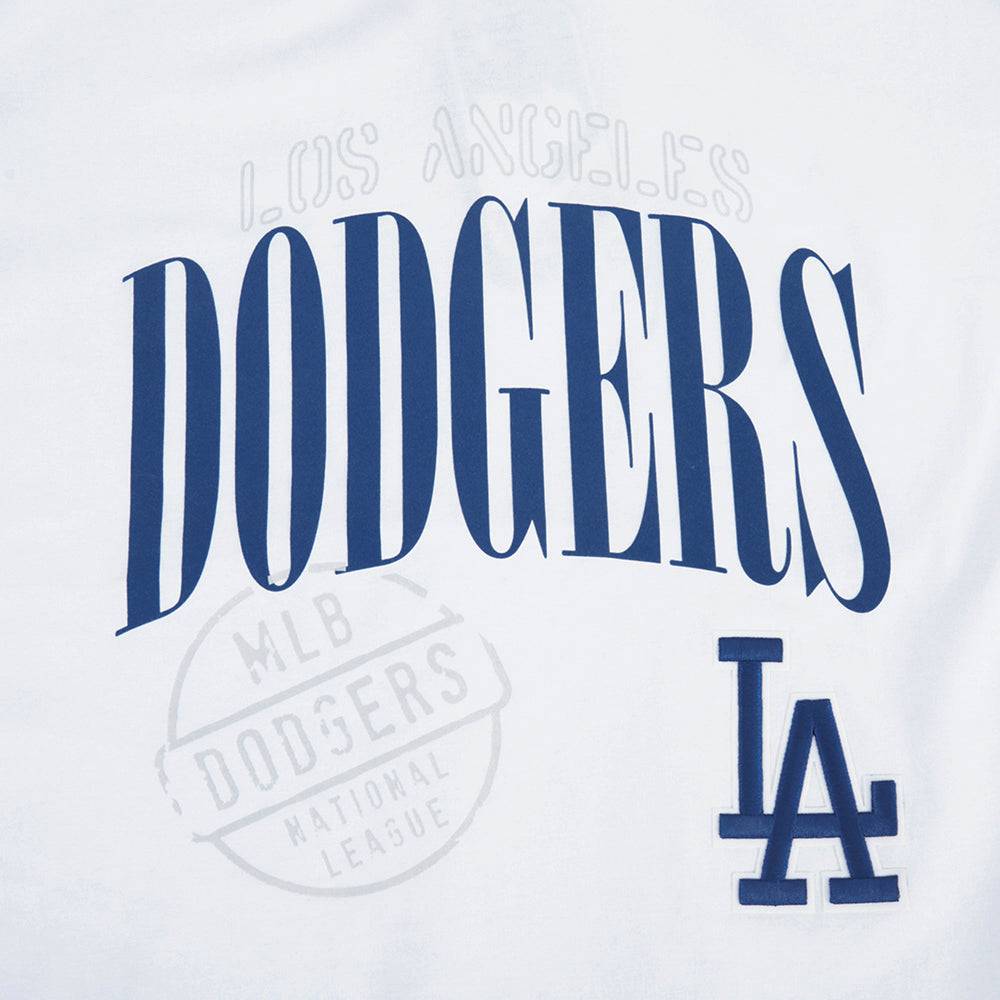 MLB LOS ANGELES DODGERS STAMPED WOMEN'S S/S SLIM TOP (WHITE)