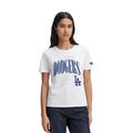 MLB LOS ANGELES DODGERS STAMPED WOMEN'S S/S SLIM TOP (WHITE)