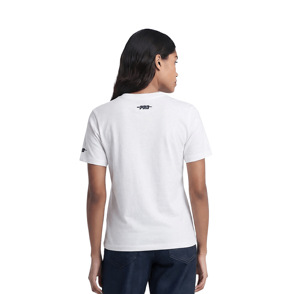 MLB LOS ANGELES DODGERS STAMPED WOMEN'S S/S SLIM TOP (WHITE)