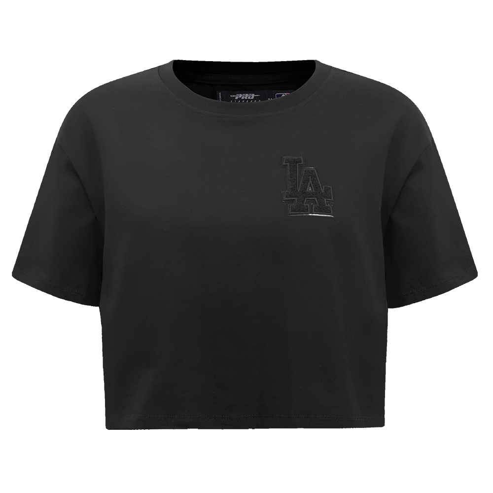 MLB LOS ANGELES DODGERS TRIPLE BLACK WOMEN'S BOXY TOP (TRIPLE BLACK)