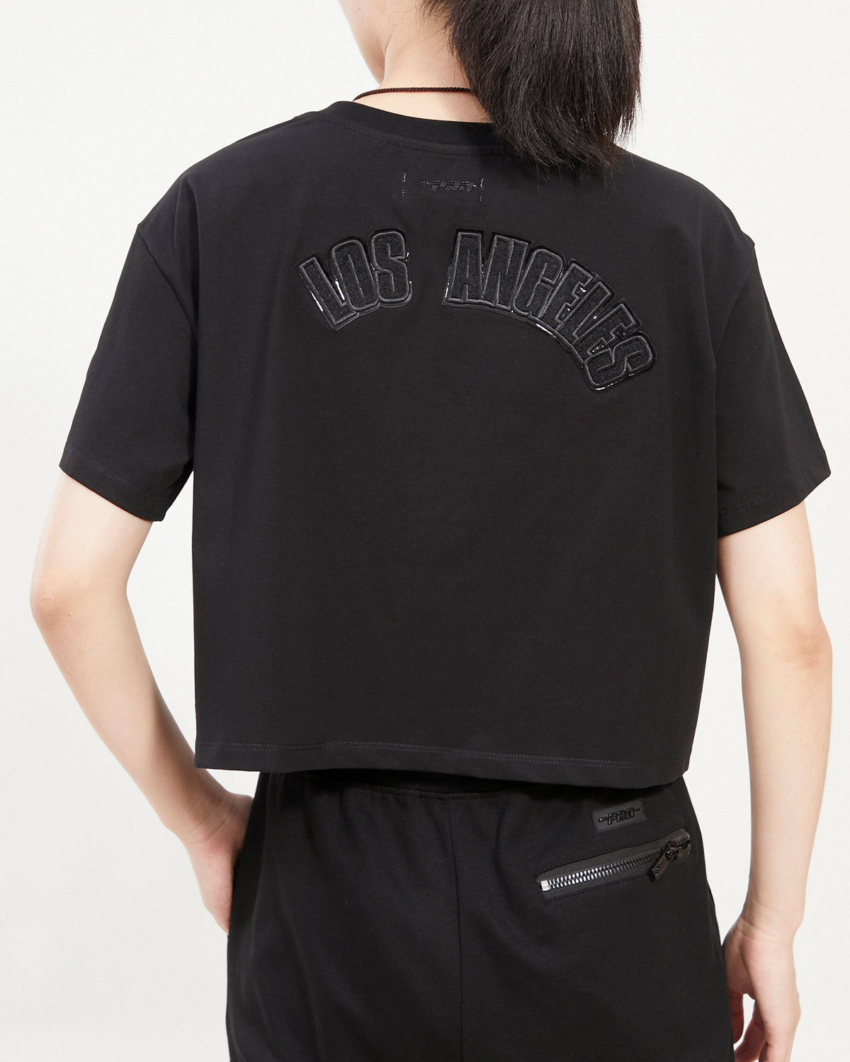 MLB LOS ANGELES DODGERS TRIPLE BLACK WOMEN'S BOXY TOP (TRIPLE BLACK)