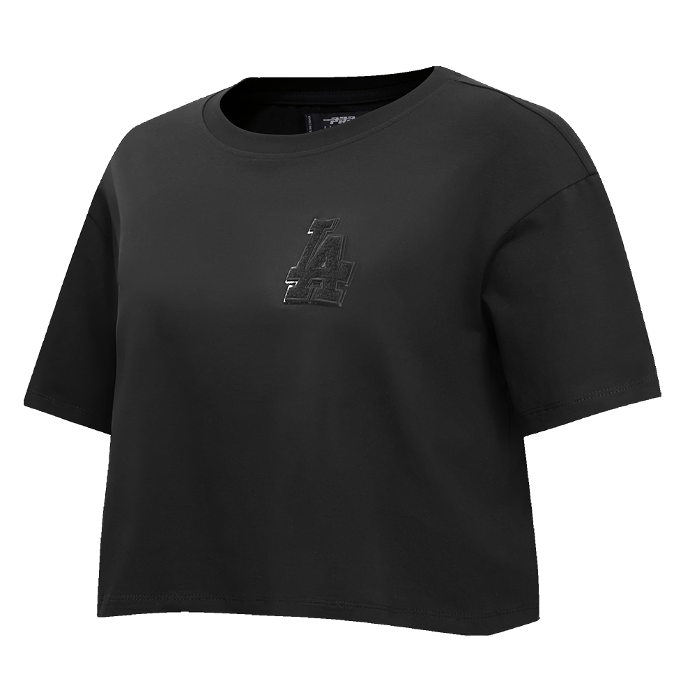 MLB LOS ANGELES DODGERS TRIPLE BLACK WOMEN'S BOXY TOP (TRIPLE BLACK)