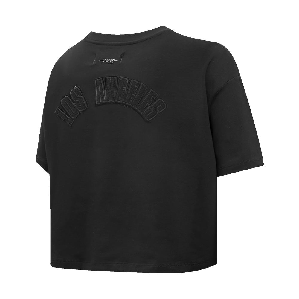 MLB LOS ANGELES DODGERS TRIPLE BLACK WOMEN'S BOXY TOP (TRIPLE BLACK)