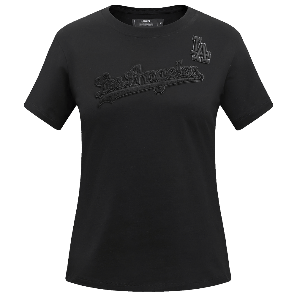 MLB LOS ANGELES DODGERS TRIPLE BLACK WOMEN'S SINGLE JERSEY SLIM FIT TOP (TRIPLE BLACK)