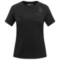 MLB LOS ANGELES DODGERS TRIPLE BLACK WOMEN'S SINGLE JERSEY SLIM FIT TOP (TRIPLE BLACK)