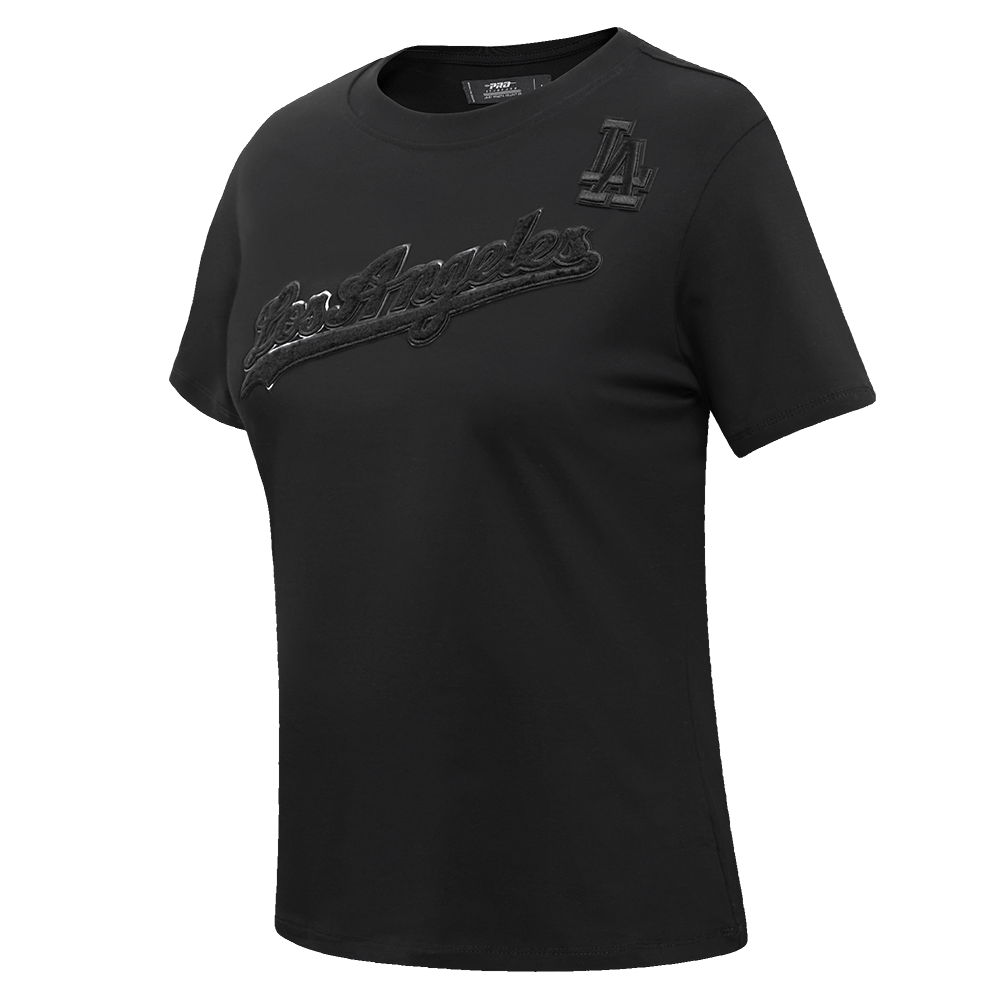 MLB LOS ANGELES DODGERS TRIPLE BLACK WOMEN'S SINGLE JERSEY SLIM FIT TOP (TRIPLE BLACK)