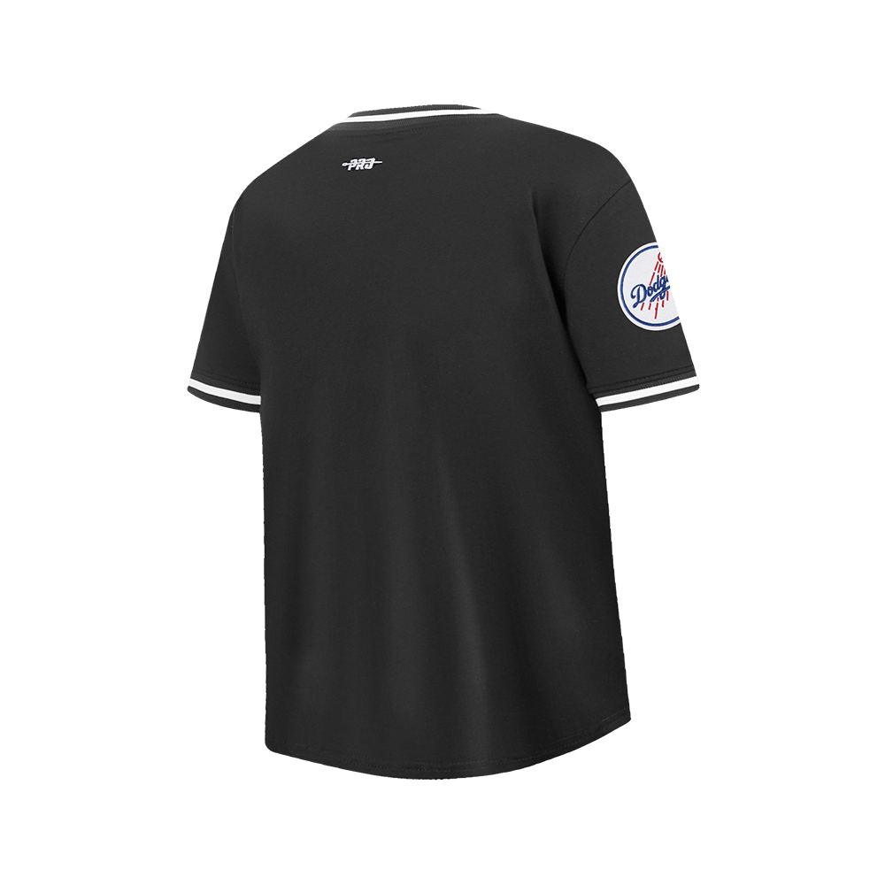MLB LOS ANGELES DODGERS CLASSIC BIG BOY'S SS STRIPED RIB TOP (BLACK)