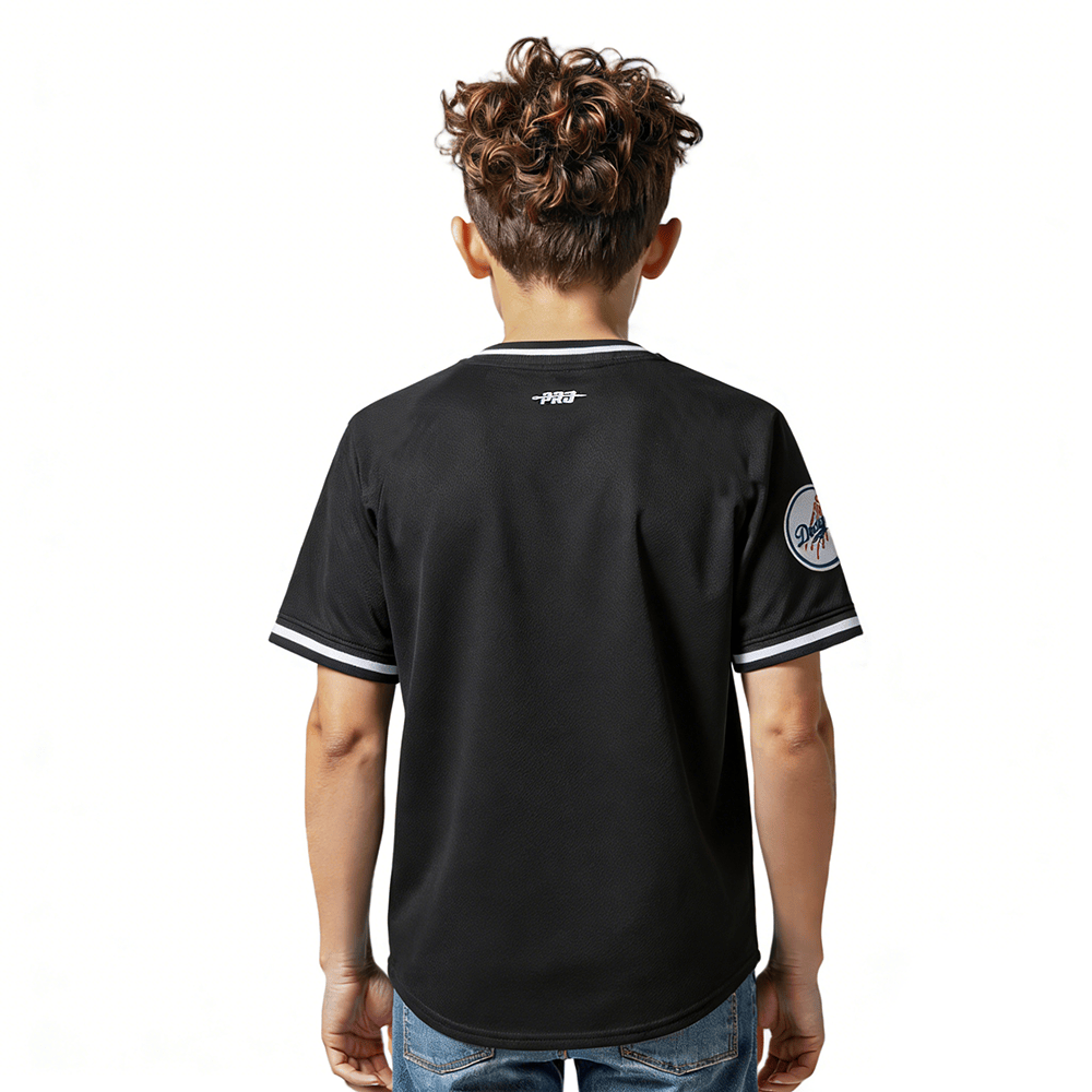 MLB LOS ANGELES DODGERS CLASSIC BIG BOY'S SS STRIPED RIB TOP (BLACK)