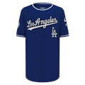 MLB LOS ANGELES DODGERS CLASSIC BIG BOYS SHORT SLEEVE STRIPED RIB TOP (DODGER BLUE)