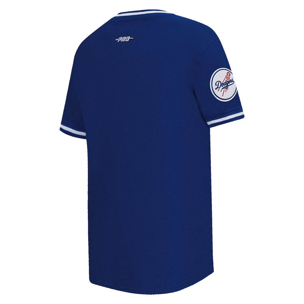 MLB LOS ANGELES DODGERS CLASSIC BIG BOYS SHORT SLEEVE STRIPED RIB TOP (DODGER BLUE)