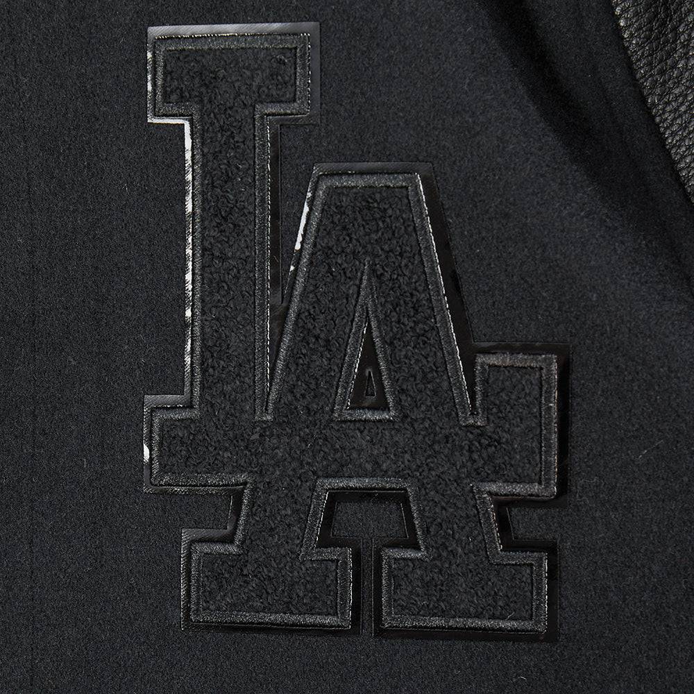 CHAQUETA UNIVERSITARIA DE LANA MLB LOS ANGELES DODGERS TRIPLE BLACK PARA NIÑOS GRANDES (NEGRO JET)