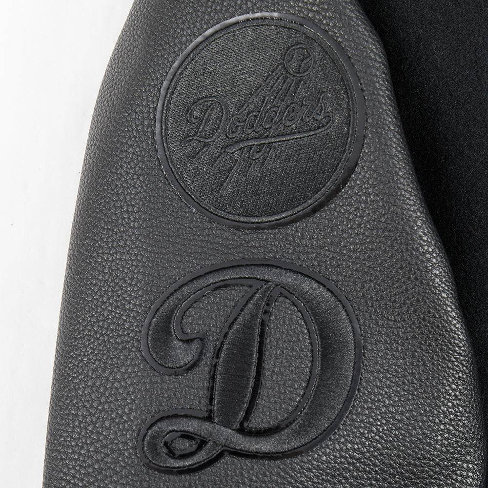CHAQUETA UNIVERSITARIA DE LANA MLB LOS ANGELES DODGERS TRIPLE BLACK PARA NIÑOS GRANDES (NEGRO JET)