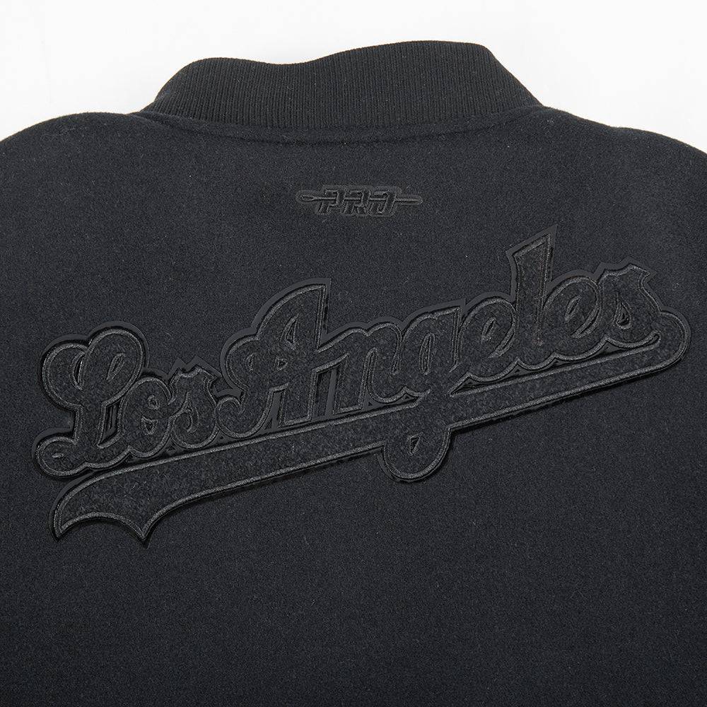 CHAQUETA UNIVERSITARIA DE LANA MLB LOS ANGELES DODGERS TRIPLE BLACK PARA NIÑOS GRANDES (NEGRO JET)
