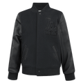 CHAQUETA UNIVERSITARIA DE LANA MLB LOS ANGELES DODGERS TRIPLE BLACK PARA NIÑOS GRANDES (NEGRO JET)