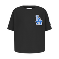 MLB LOS ANGELES DODGERS CLASSIC BIG GIRLS SHORT SLEEVE BOXY TOP (BLACK)