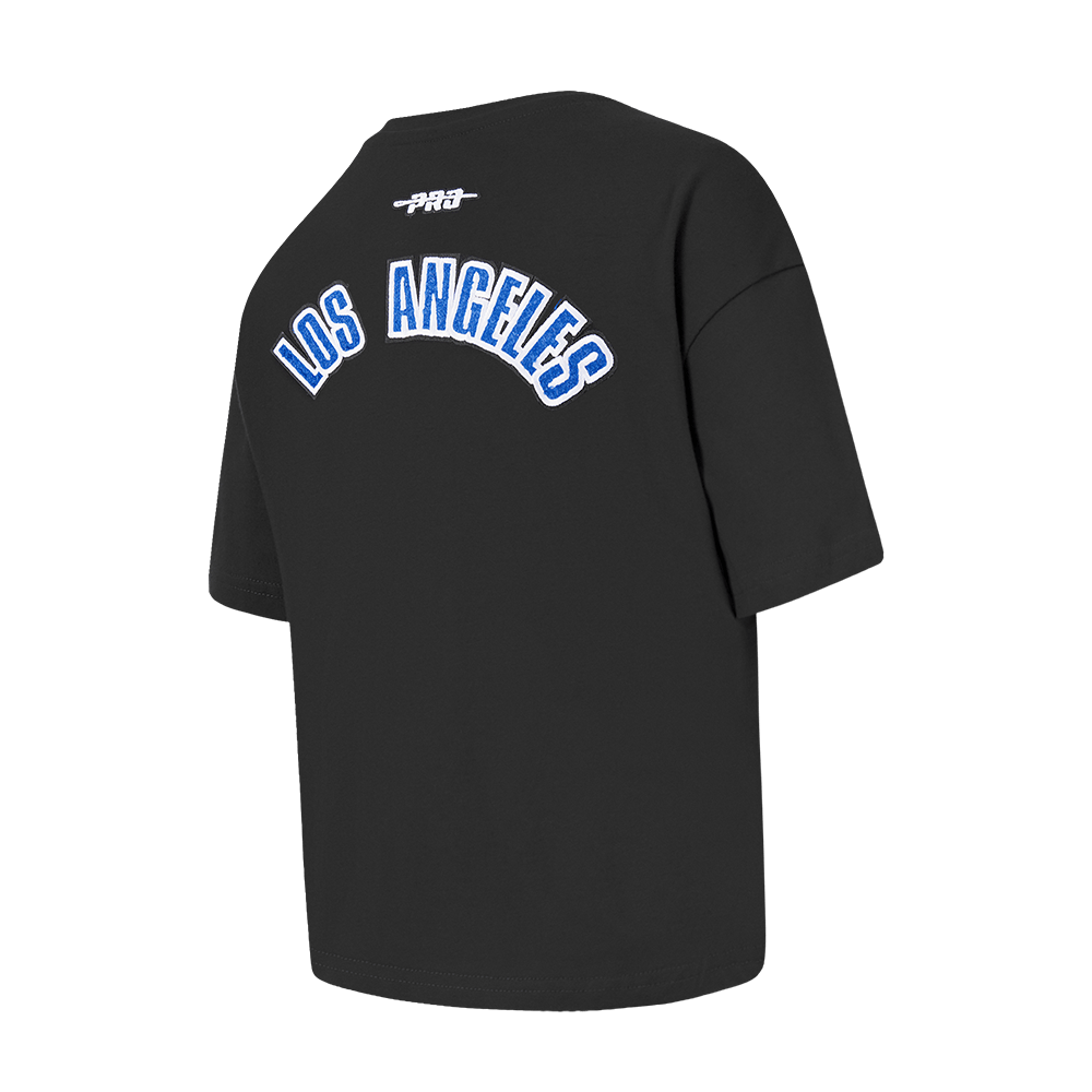 MLB LOS ANGELES DODGERS CLASSIC BIG GIRLS SHORT SLEEVE BOXY TOP (BLACK)