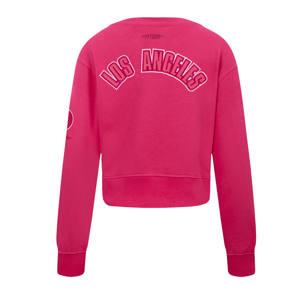 MLB LOS ANGELES DODGERS TRIPLE PINK BIG GIRLS FLEECE CREWNECK (BEETROOT PURPLE)