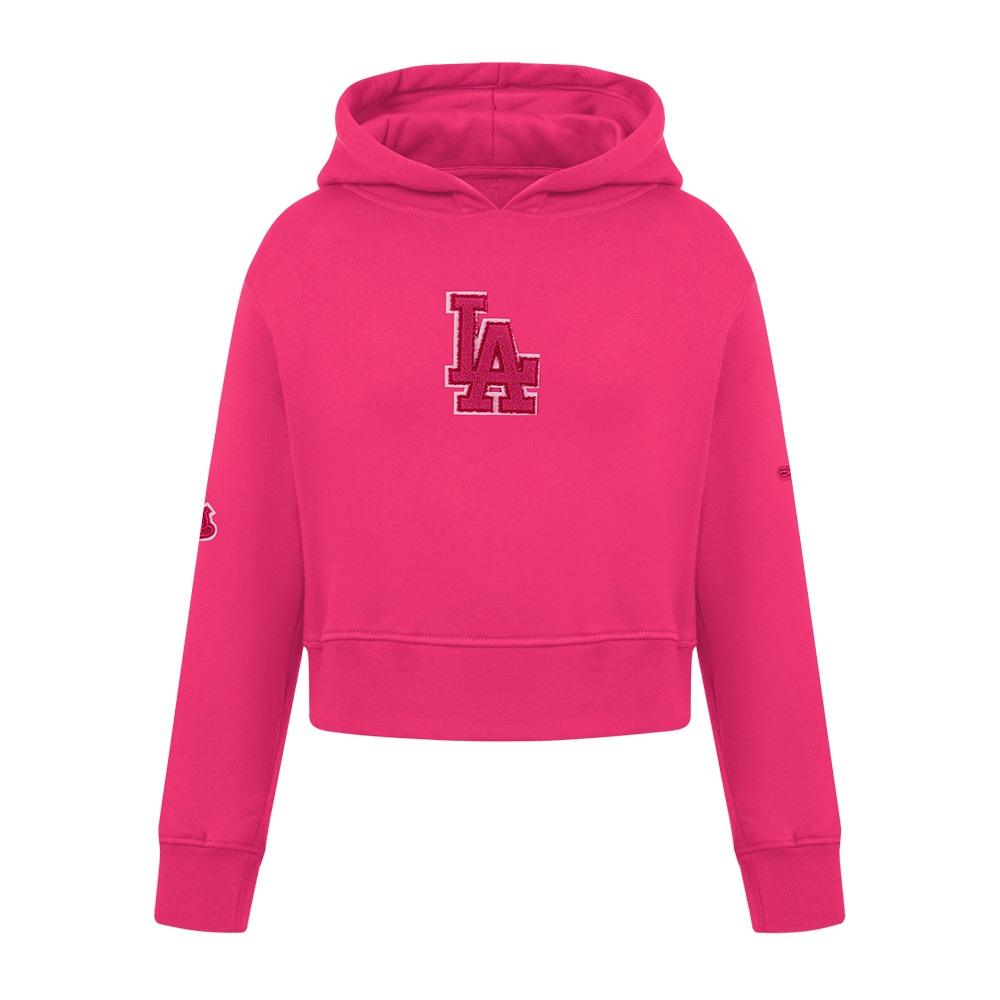MLB LOS ANGELES DODGERS TRIPLE PINK BIG GIRLS FLEECE PO HOODIE (BEETROOT PURPLE)