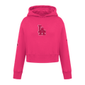 MLB LOS ANGELES DODGERS TRIPLE PINK BIG GIRLS FLEECE PO HOODIE (BEETROOT PURPLE)
