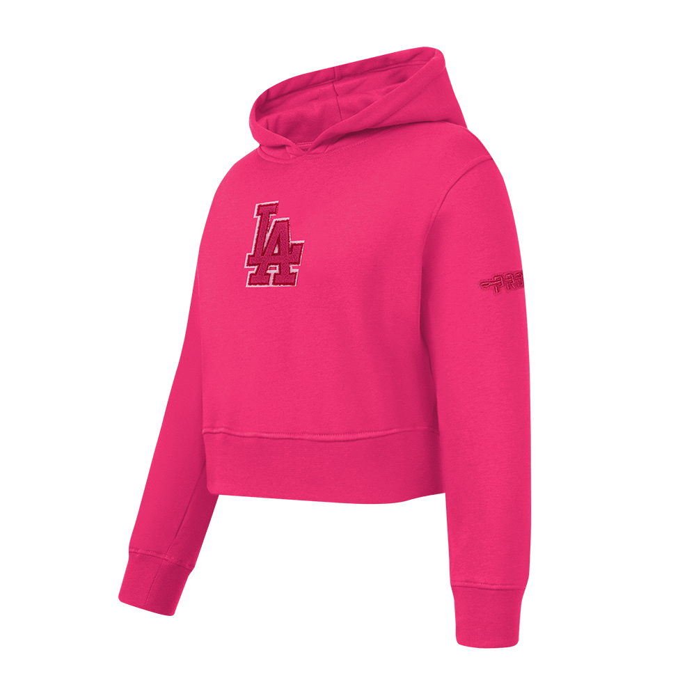 MLB LOS ANGELES DODGERS TRIPLE PINK BIG GIRLS FLEECE PO HOODIE (BEETROOT PURPLE)