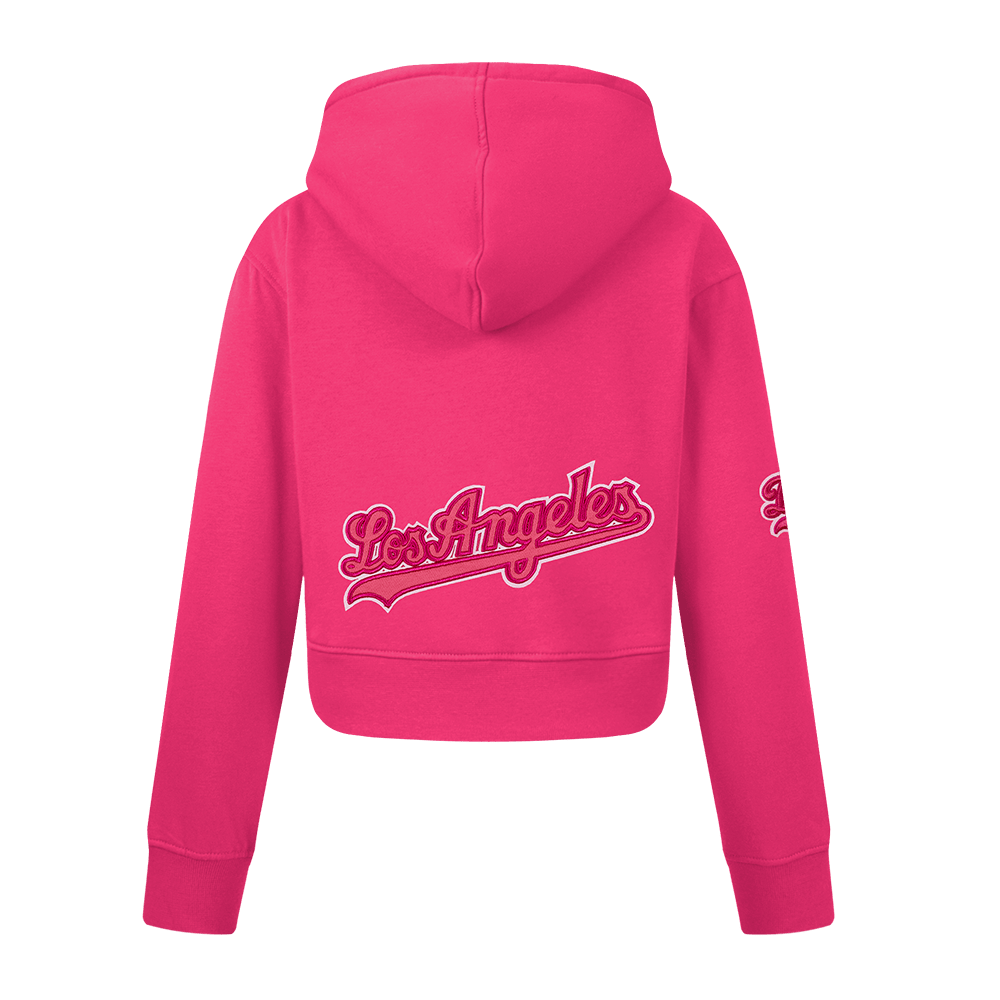 MLB LOS ANGELES DODGERS TRIPLE PINK BIG GIRLS FLEECE PO HOODIE (BEETROOT PURPLE)