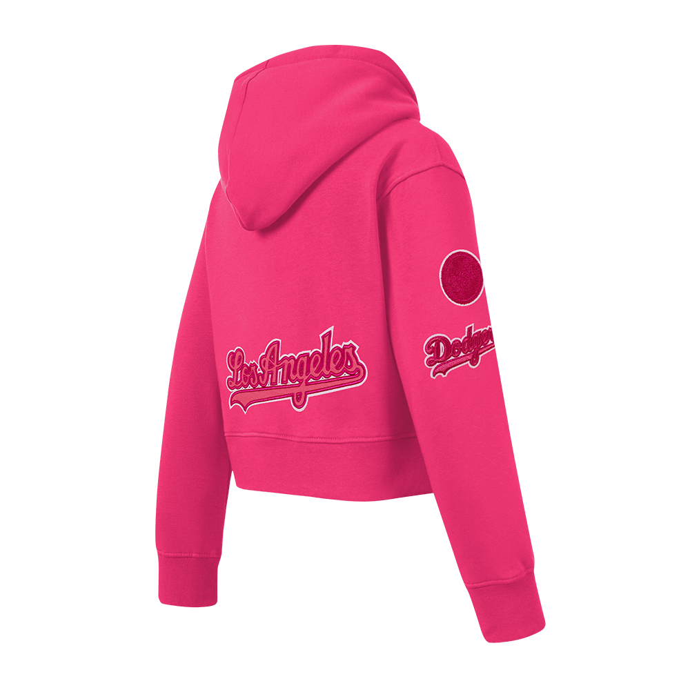 MLB LOS ANGELES DODGERS TRIPLE PINK BIG GIRLS FLEECE PO HOODIE (BEETROOT PURPLE)