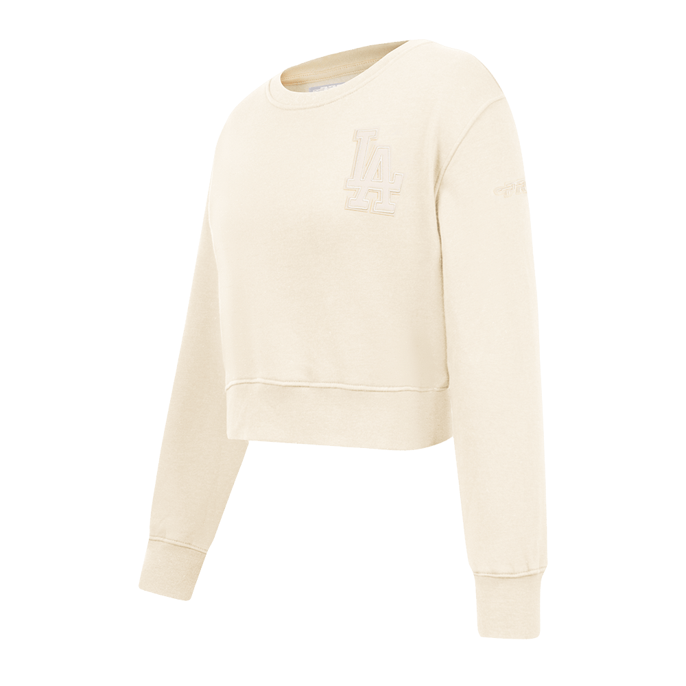 MLB LOS ANGELES DODGERS NEUTRAL BIG GIRLS FLEECE CREWNECK (TAUPE)