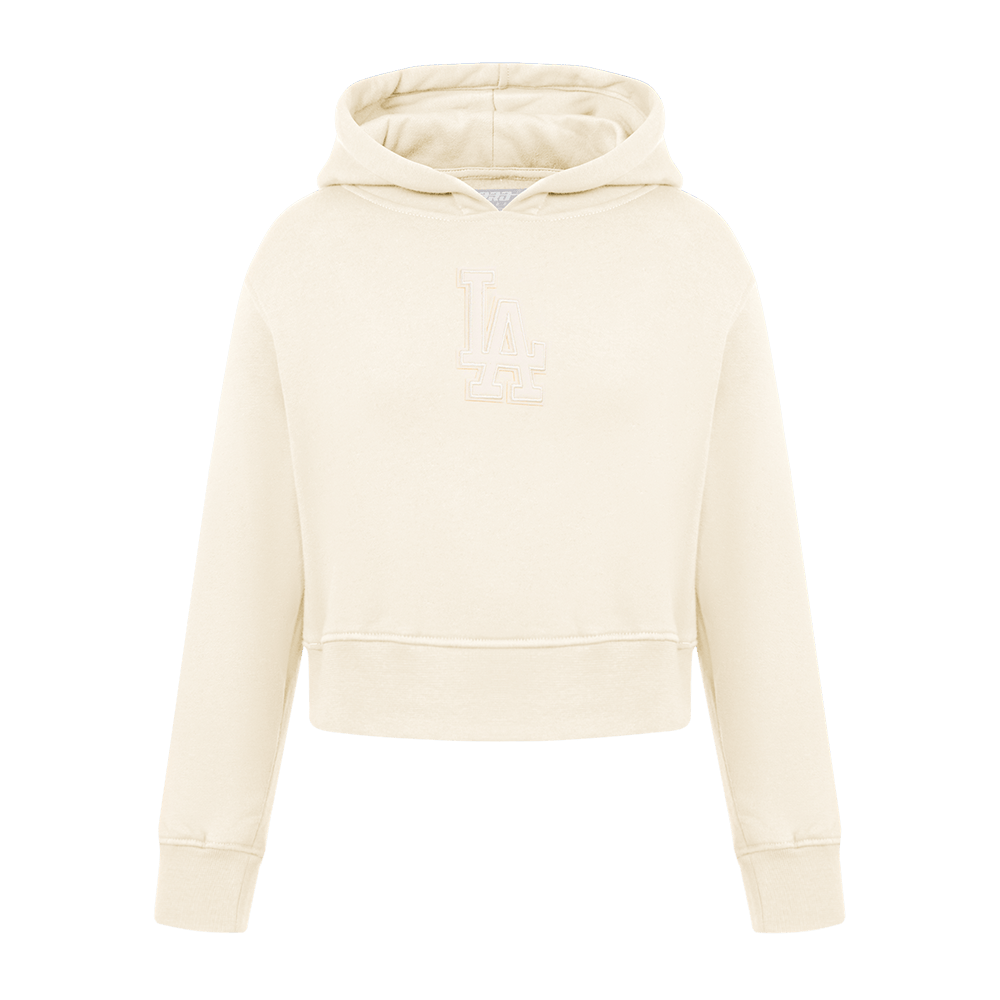 MLB LOS ANGELES DODGERS SUDADERA DE FELPA CON CAPUCHA PO PARA NIÑAS GRANDES NEUTRA (BEIGE)