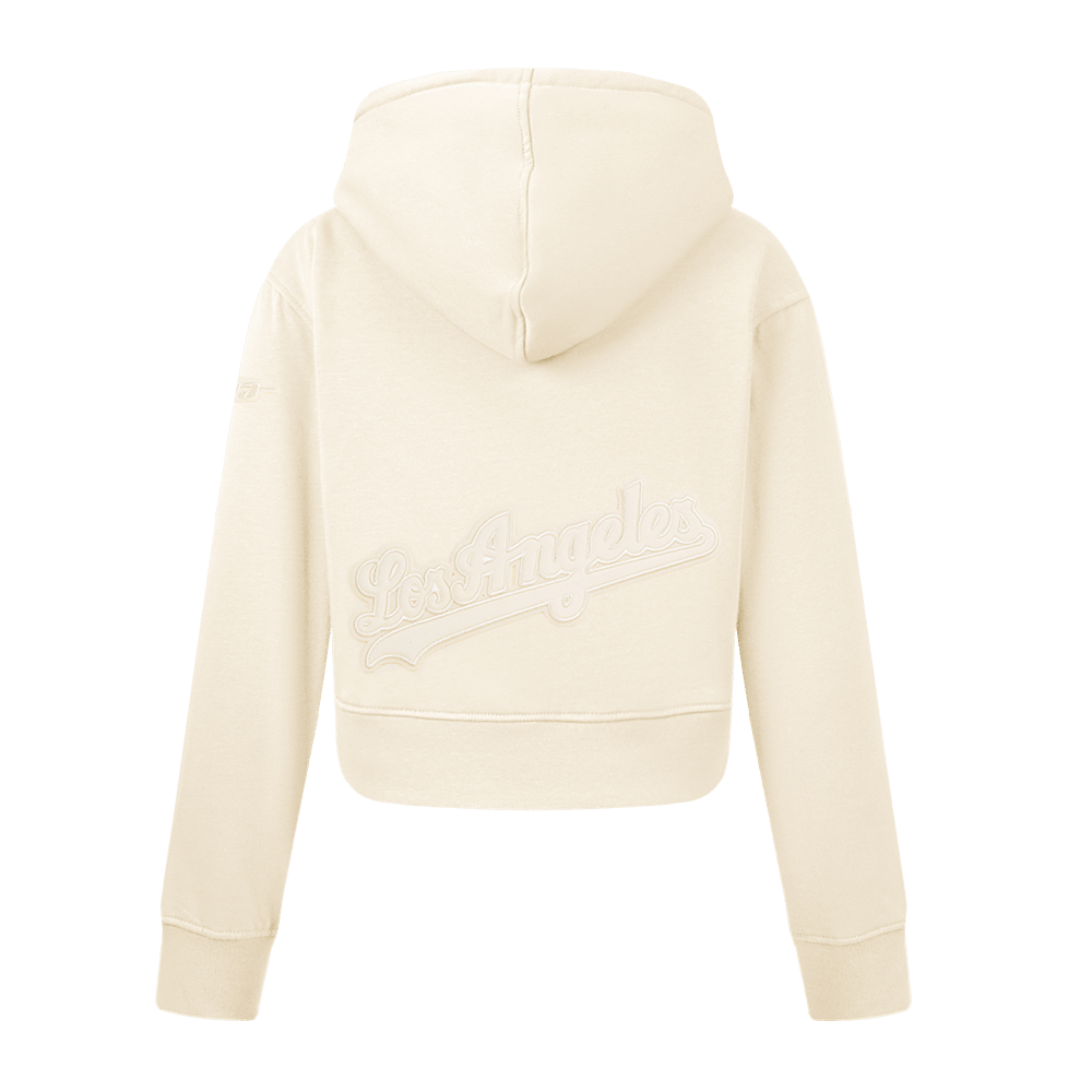 MLB LOS ANGELES DODGERS SUDADERA CON CAPUCHA DE POLAR PARA NIÑAS GRANDES NEUTRA (CASCARA DE HUEVO)