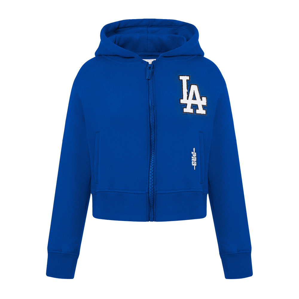 MLB LOS ANGELES DODGERS CLASSIC BIG GIRLS FLEECE FZ HOODIE (DODGER BLUE)