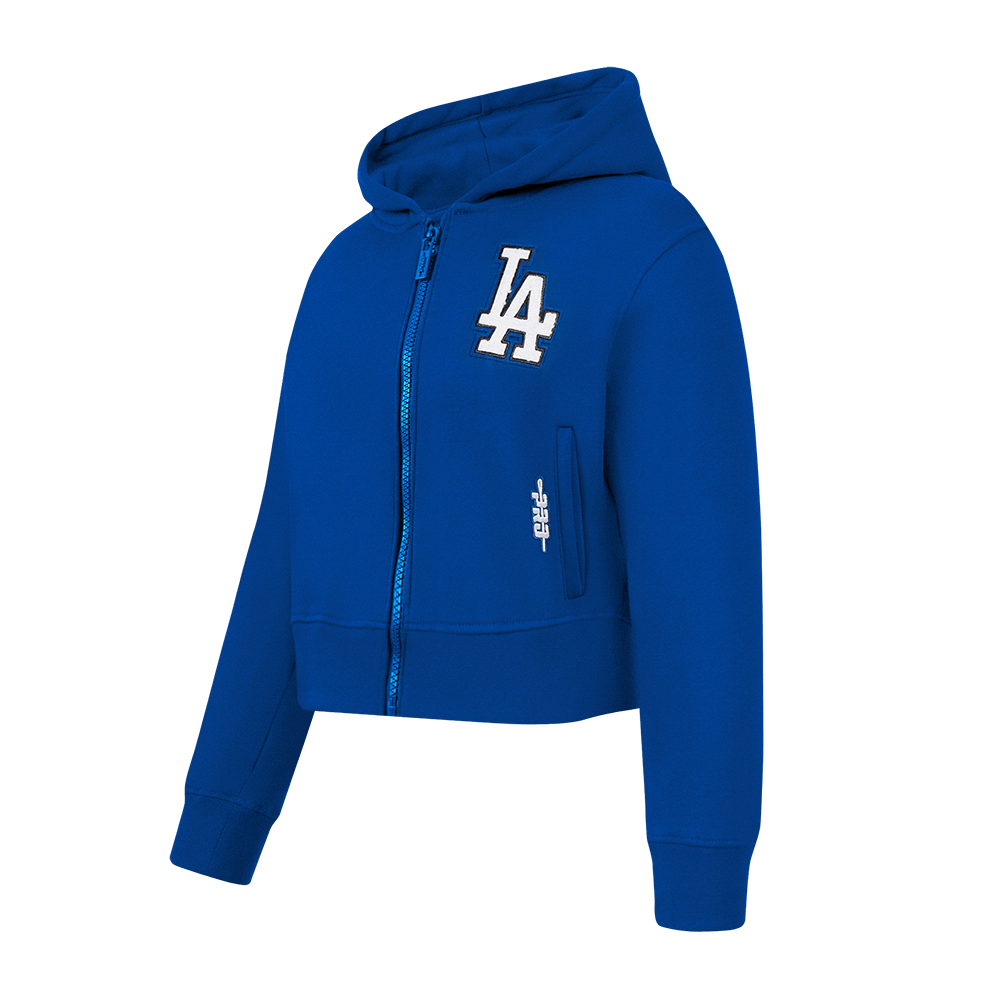 MLB LOS ANGELES DODGERS CLASSIC BIG GIRLS FLEECE FZ HOODIE (DODGER BLUE)